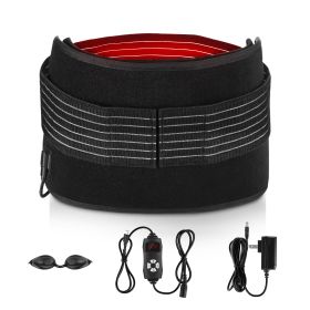 Red Light Physical Therapy Beads Phototherapy Infrared Belt Relieve Fatigue Phototherapy Stomach Heating (Option: American Standard-Black Plug In Type)